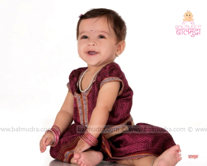 Cute baby girl in traditional outfit - babiesphotographerinpune